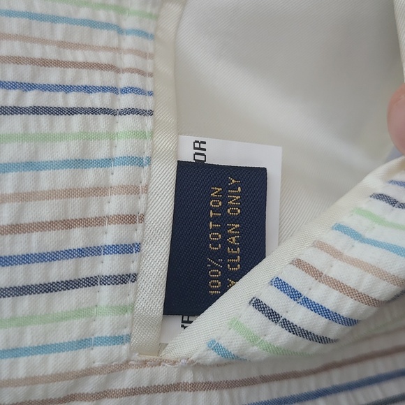 BROOKS BROTHERS White Cream Multicolor Striped Cotton Sz 44 S Mens Sport Coat - Picture 8 of 8